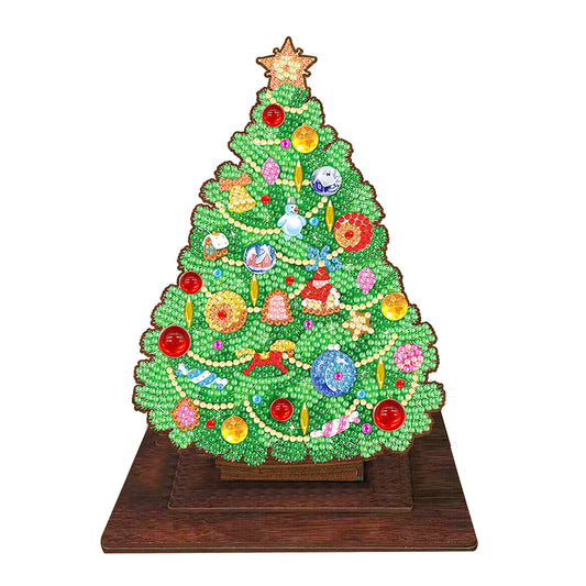 Wooden Xmas Tree Desktop Diamond Art Kits for Xmas Table Office Home Decor (05)