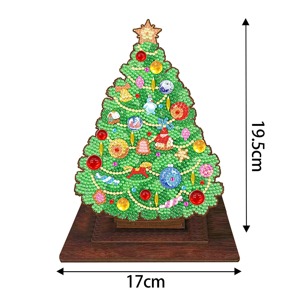 Wooden Xmas Tree Desktop Diamond Art Kits for Xmas Table Office Home Decor (05)