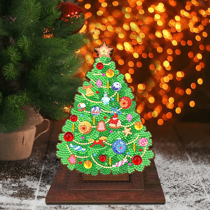 Wooden Xmas Tree Desktop Diamond Art Kits for Xmas Table Office Home Decor (05)