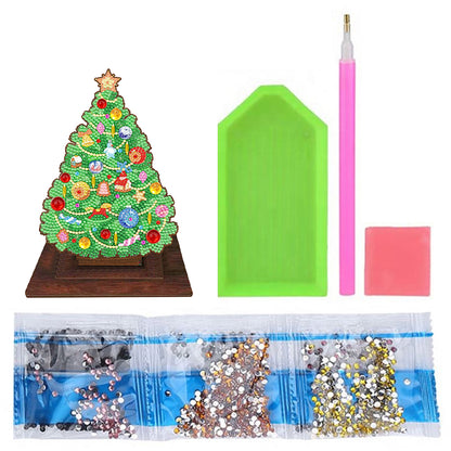 Wooden Xmas Tree Desktop Diamond Art Kits for Xmas Table Office Home Decor (05)