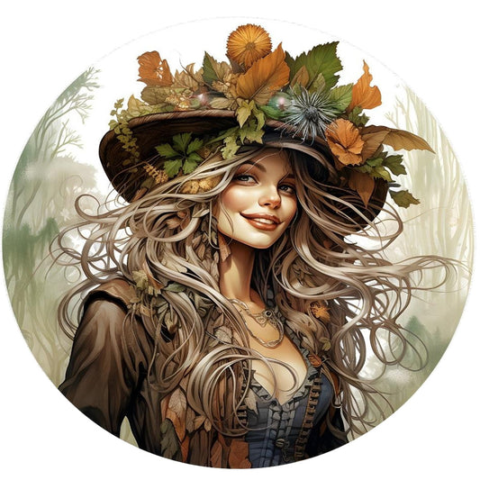 Leaves¡¤Witch - Full Round Drill Diamond Painting 30*30CM