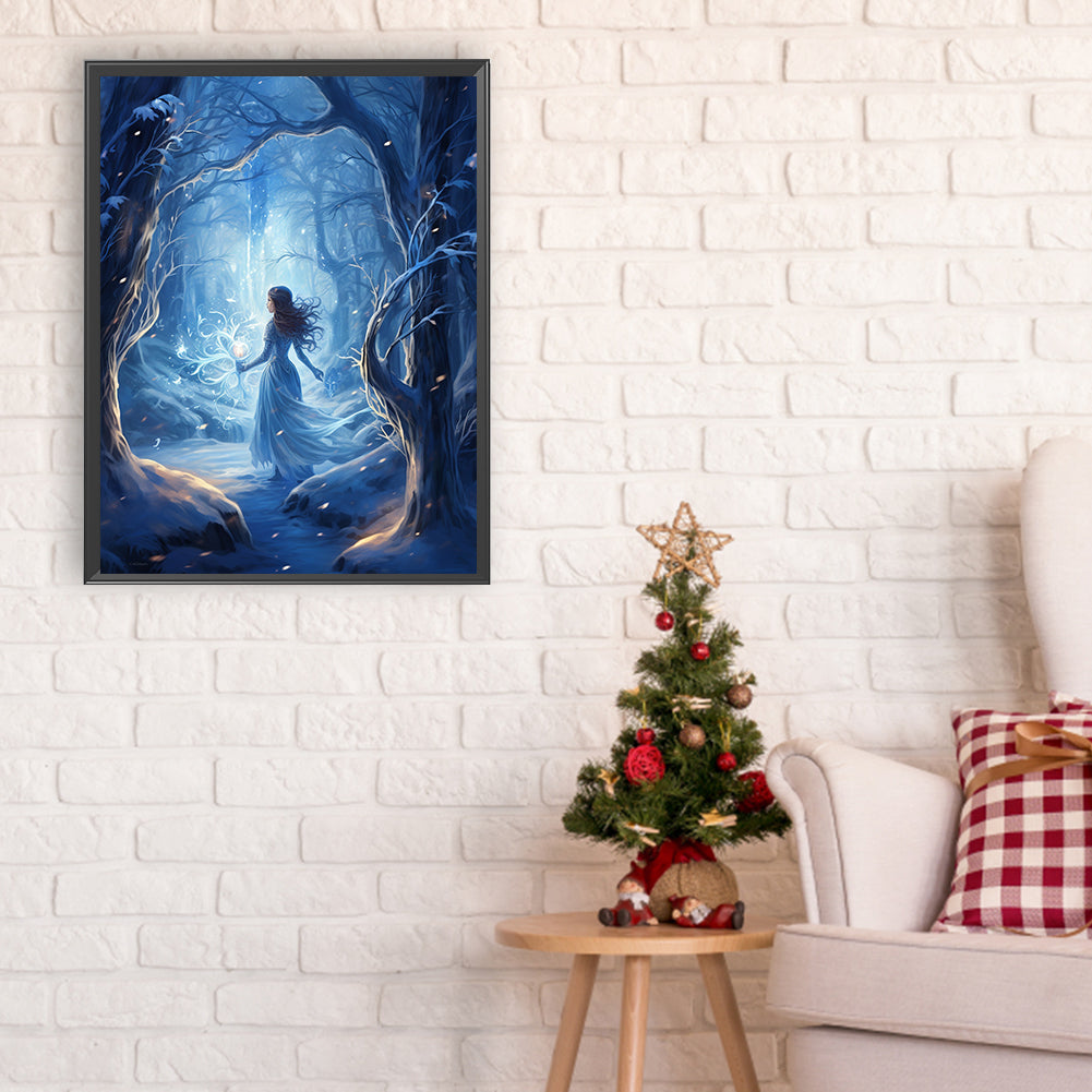 Winter Snow Angel - Full Round Drill Diamond Painting 30*40CM