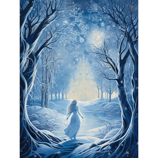 Winter Snow Angel - Full Round Drill Diamond Painting 30*40CM