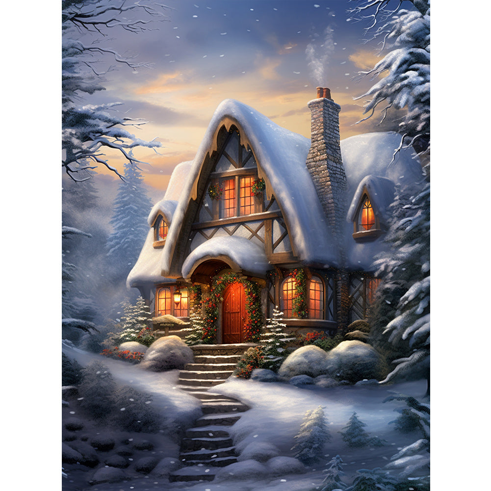 Winter Village - Full Round Drill Diamond Painting 30*40CM
