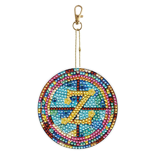 A-Z 26 Letters Double Sided Special Shape Diamond Painting Keychain Pendant (Z)