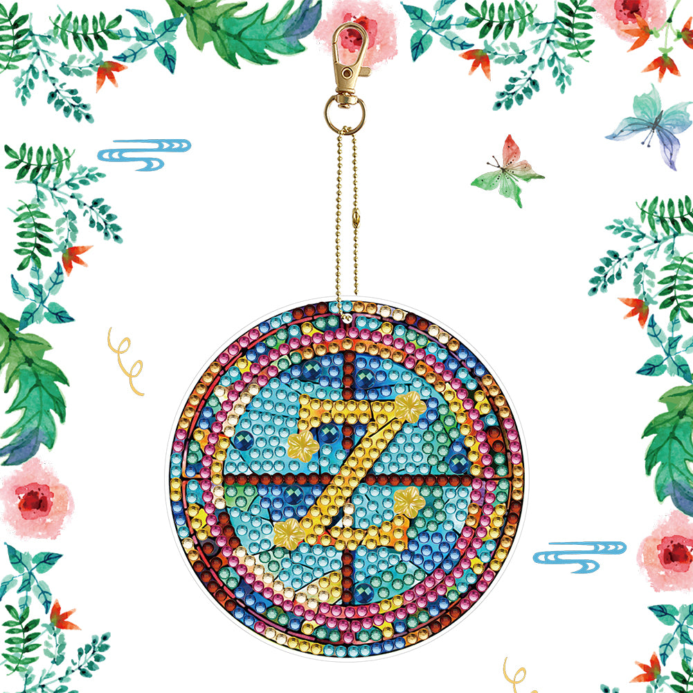 A-Z 26 Letters Double Sided Special Shape Diamond Painting Keychain Pendant (Z)