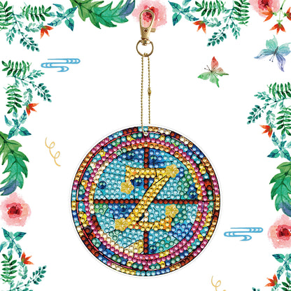 A-Z 26 Letters Double Sided Special Shape Diamond Painting Keychain Pendant (Z)