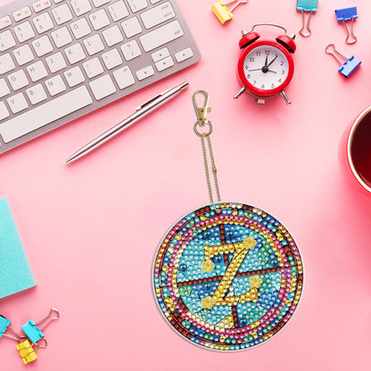 A-Z 26 Letters Double Sided Special Shape Diamond Painting Keychain Pendant (Z)