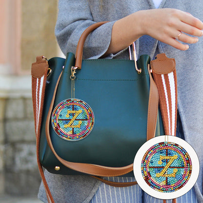 A-Z 26 Letters Double Sided Special Shape Diamond Painting Keychain Pendant (Z)