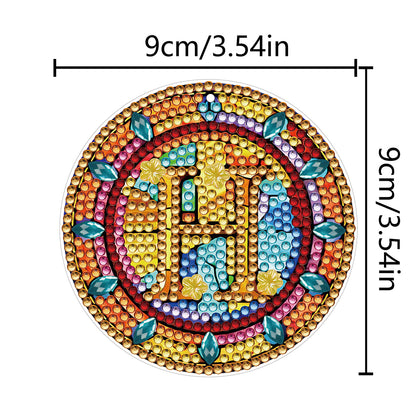 A-Z 26 Letters Double Sided Special Shape Diamond Painting Keychain Pendant (H)