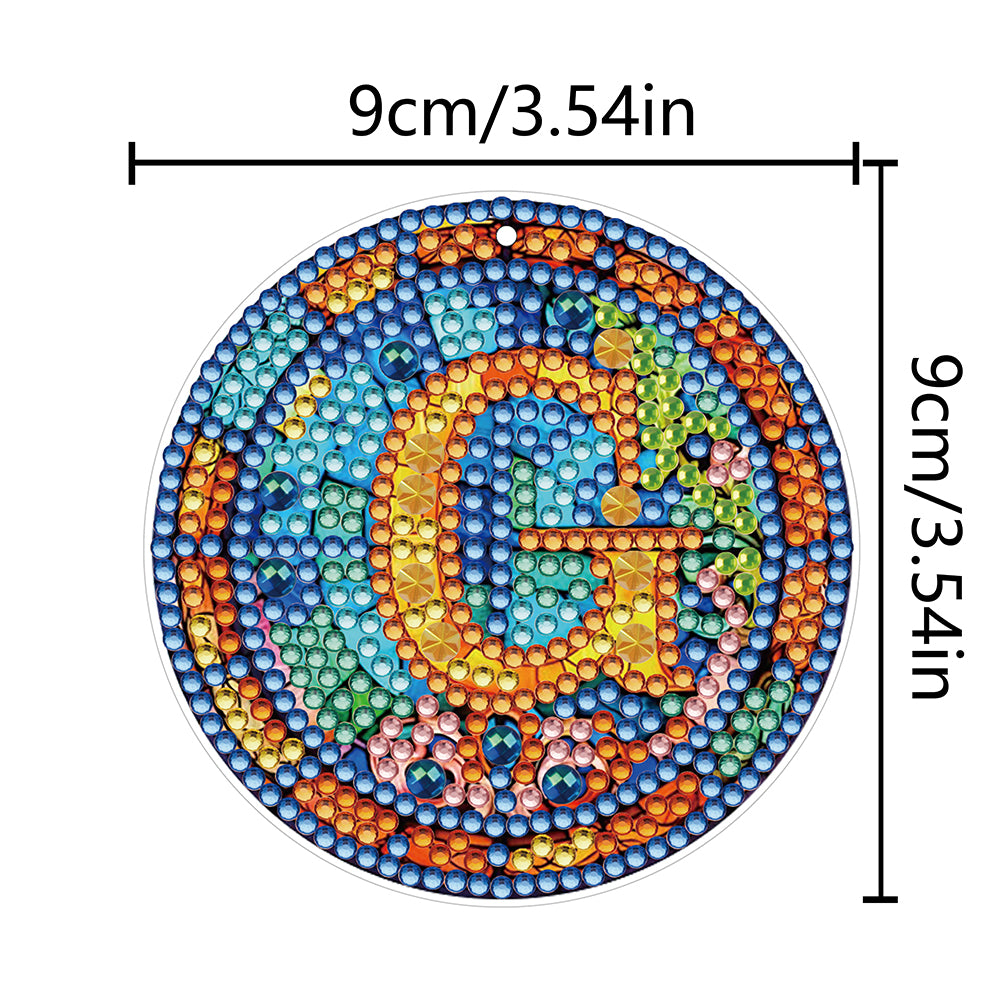 A-Z 26 Letters Double Sided Special Shape Diamond Painting Keychain Pendant (G)