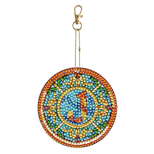 A-Z 26 Letters Double Sided Special Shape Diamond Painting Keychain Pendant (J)