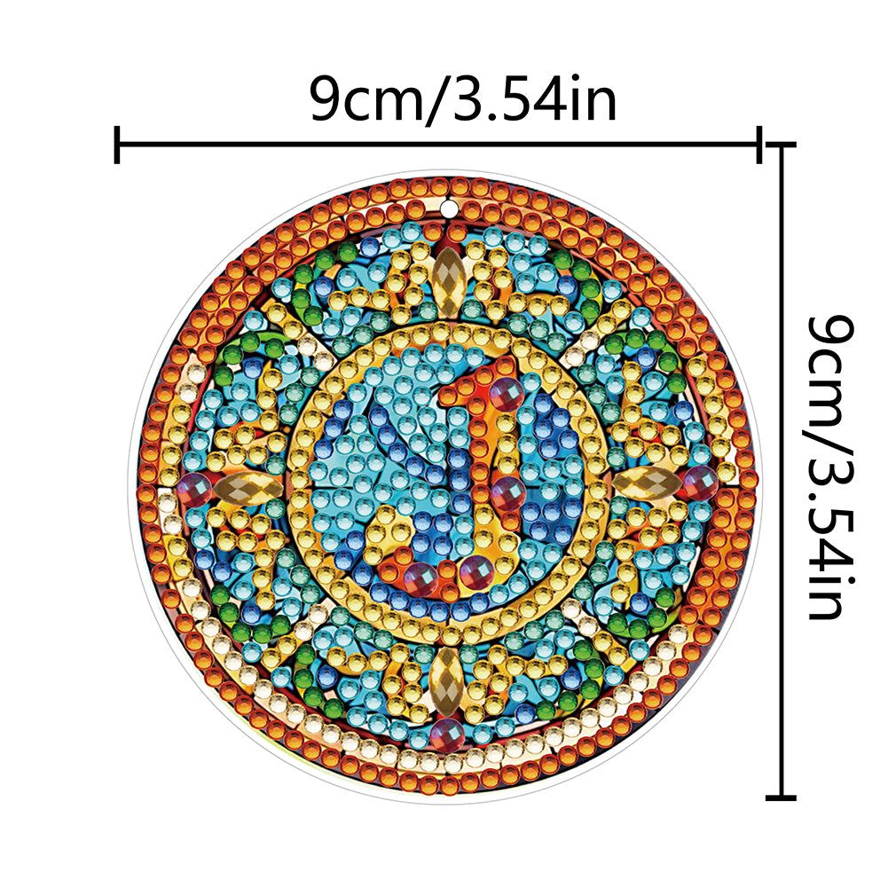 A-Z 26 Letters Double Sided Special Shape Diamond Painting Keychain Pendant (J)