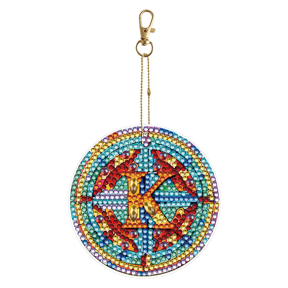 A-Z 26 Letters Double Sided Special Shape Diamond Painting Keychain Pendant (K)