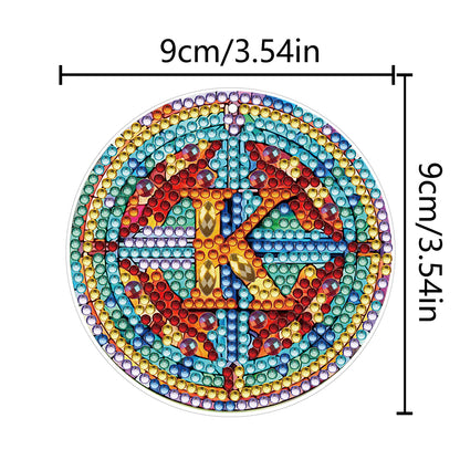 A-Z 26 Letters Double Sided Special Shape Diamond Painting Keychain Pendant (K)