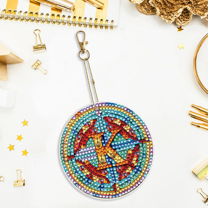 A-Z 26 Letters Double Sided Special Shape Diamond Painting Keychain Pendant (K)
