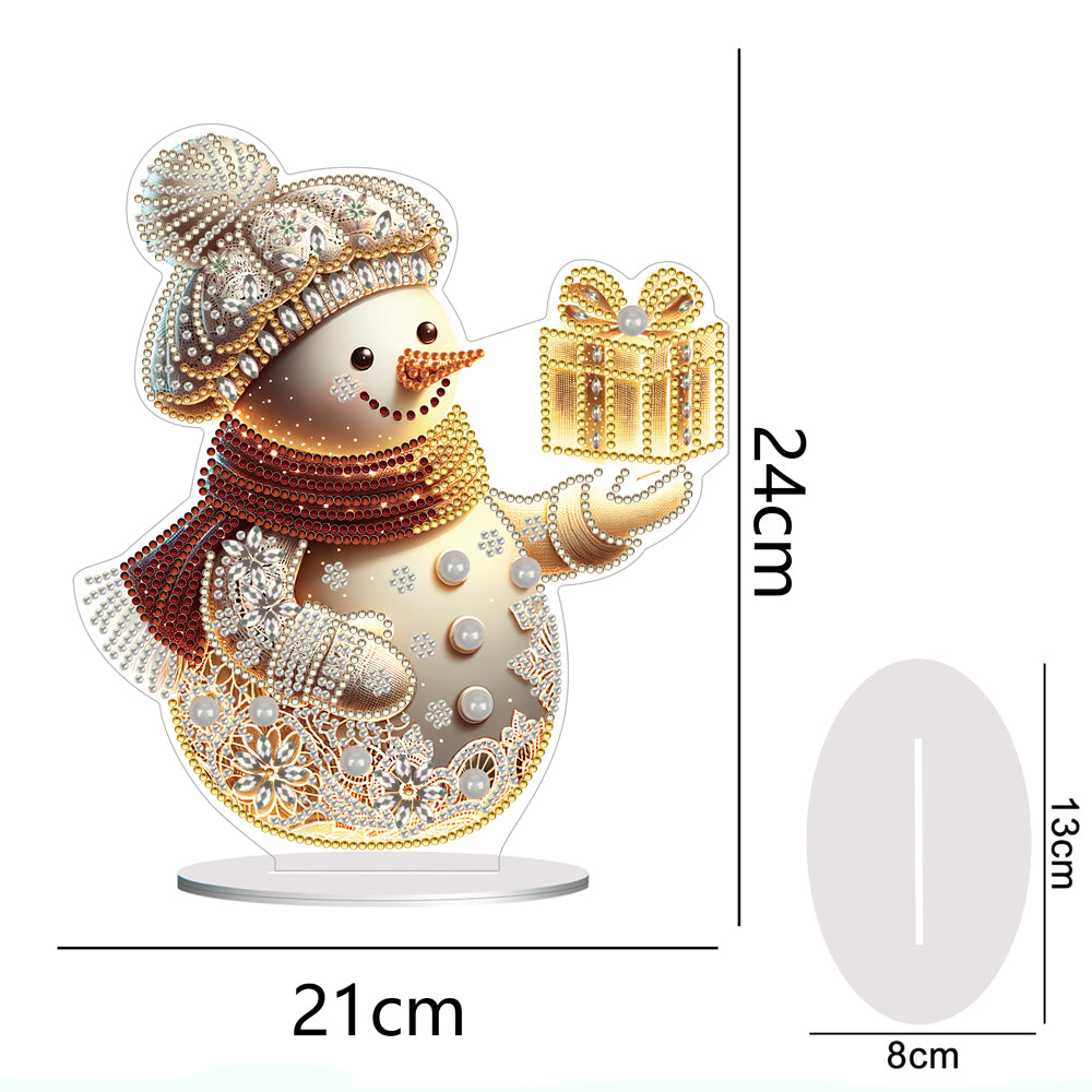 Winter Snowman Special Shape+Round Diamonds Painting Desktop Decorations (#1)