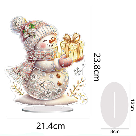 Winter Snowman Special Shape+Round Diamonds Painting Desktop Decorations (#2)