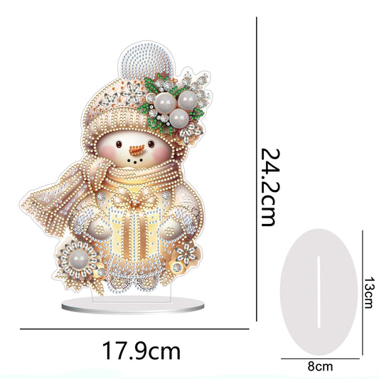 Winter Snowman Special Shape+Round Diamonds Painting Desktop Decorations (#3)