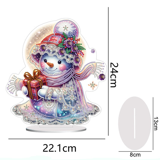 Winter Snowman Special Shape+Round Diamonds Painting Desktop Decorations (#4)