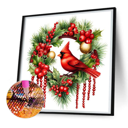 Christmas Cardinal - Full Round Drill Diamond Painting 30*30CM