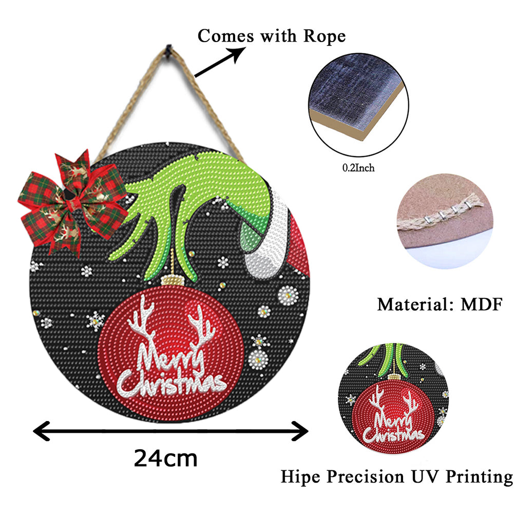 Christmas Wooden Diamond Painting Art Hanging Ornament Kits (Merry Christmas #1)