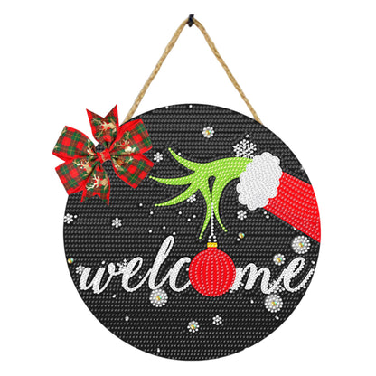 Christmas Wooden Diamond Painting Art Hanging Ornament (Welcome Colour Ball #2)