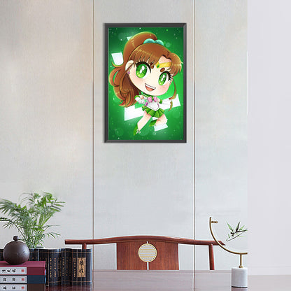 Sailor Moon Q Version - Full Round Drill Diamond Painting 30*45CM