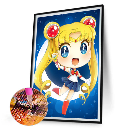 Sailor Moon Q Version - Full Round Drill Diamond Painting 30*45CM