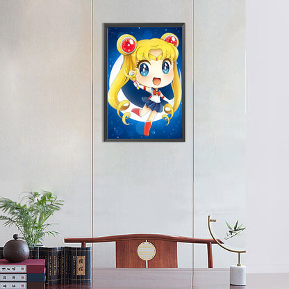 Sailor Moon Q Version - Full Round Drill Diamond Painting 30*45CM