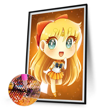 Sailor Moon Q Version - Full Round Drill Diamond Painting 30*45CM