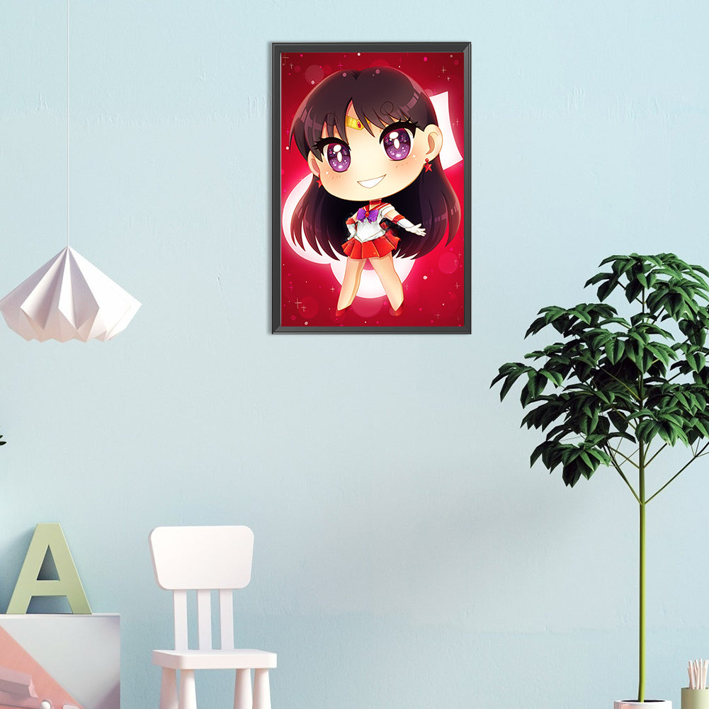 Sailor Moon Q Version - Full Round Drill Diamond Painting 30*45CM