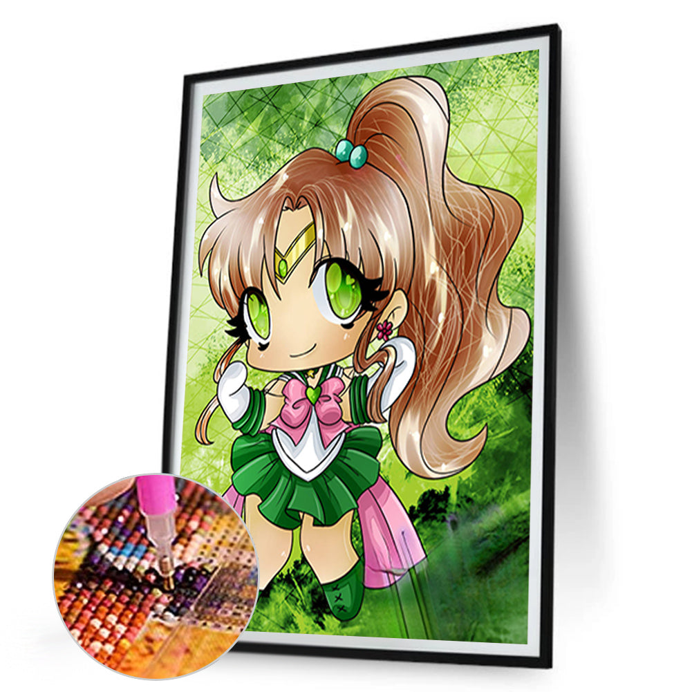 Sailor Moon Q Version - Full Round Drill Diamond Painting 30*45CM
