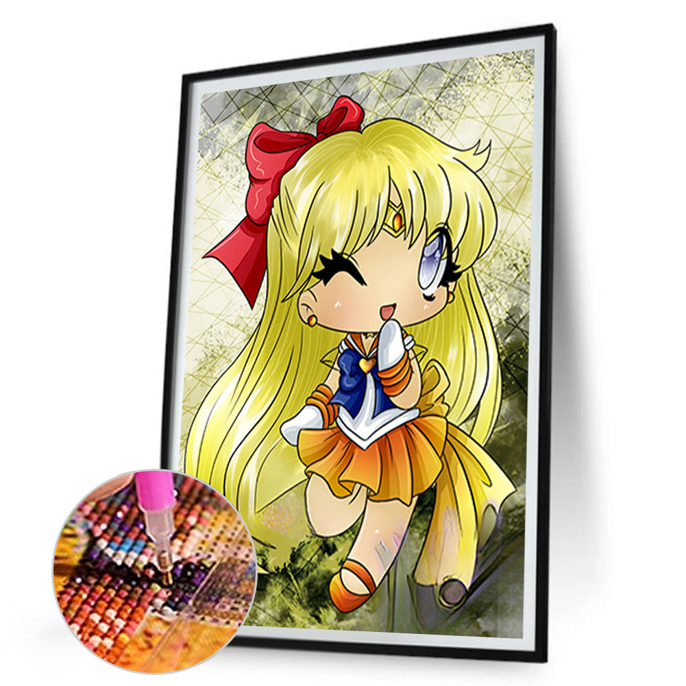 Sailor Moon Q Version - Full Round Drill Diamond Painting 30*45CM