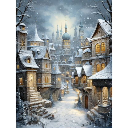 Winter Exterior - Full Round Drill Diamond Painting 30*40CM
