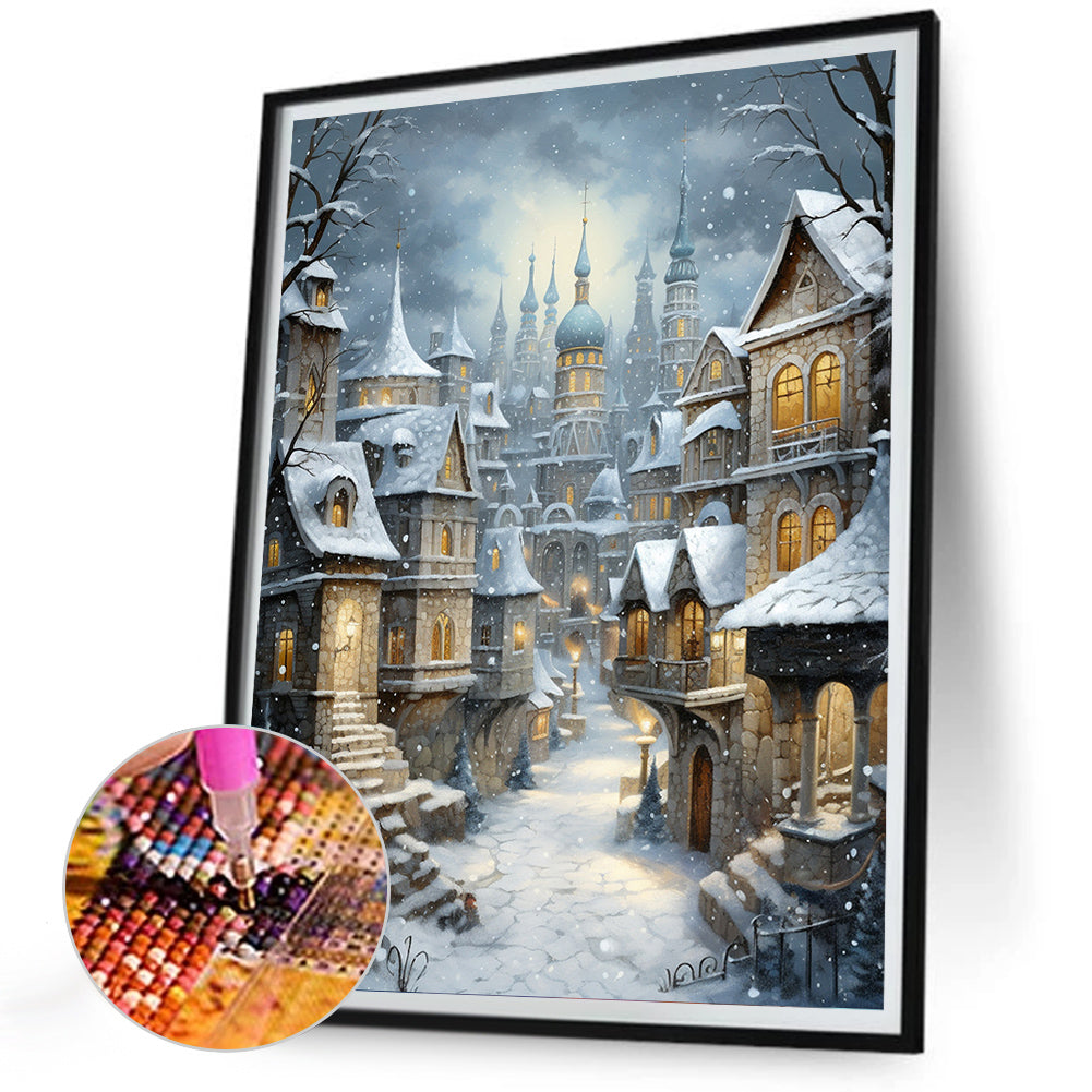 Winter Exterior - Full Round Drill Diamond Painting 30*40CM