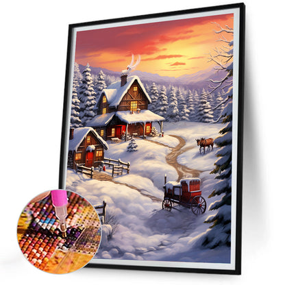 Winter Exterior - Full Round Drill Diamond Painting 30*40CM