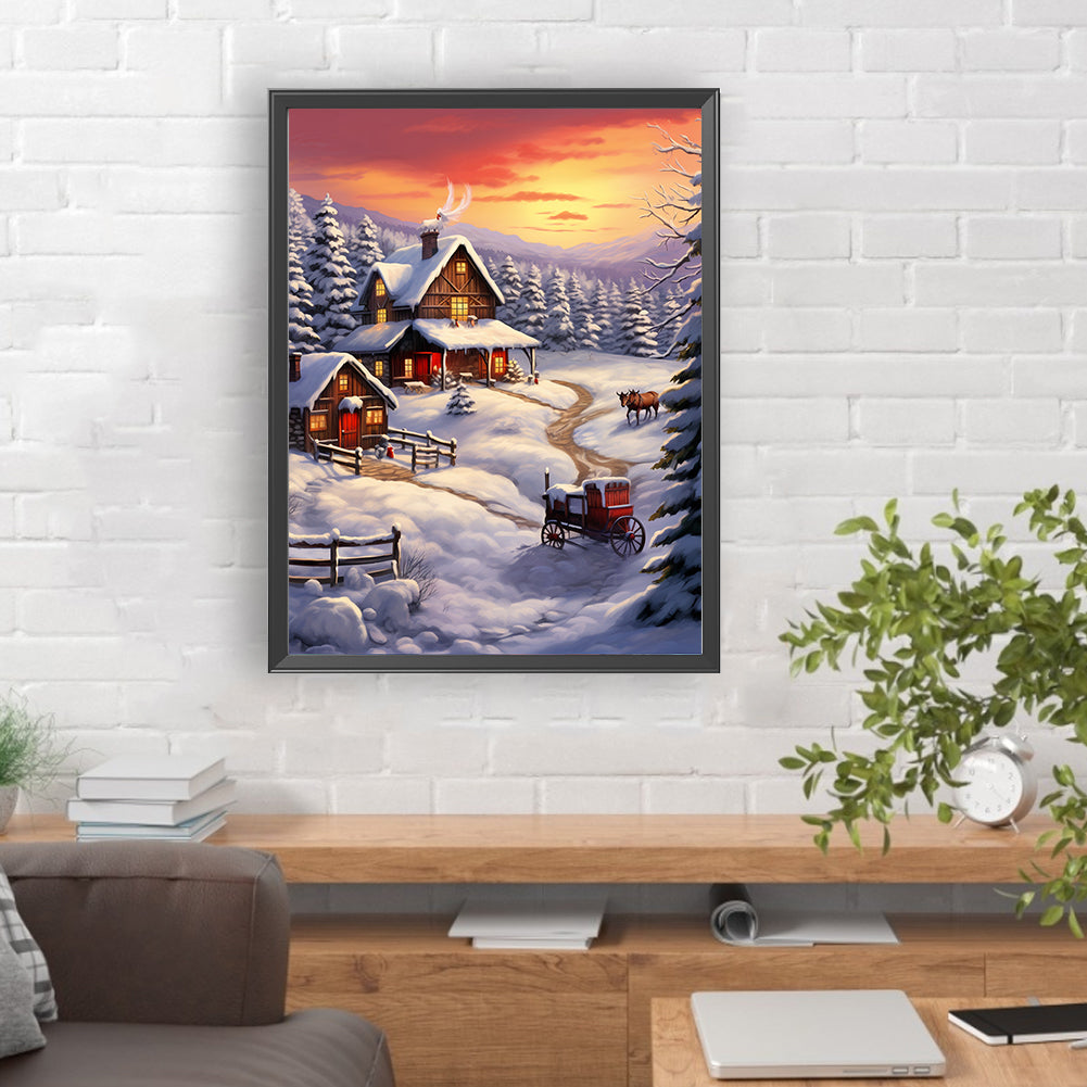 Winter Exterior - Full Round Drill Diamond Painting 30*40CM