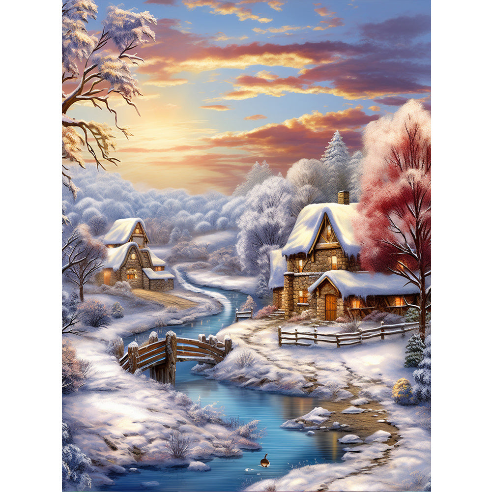 Winter Exterior - Full Round Drill Diamond Painting 30*40CM
