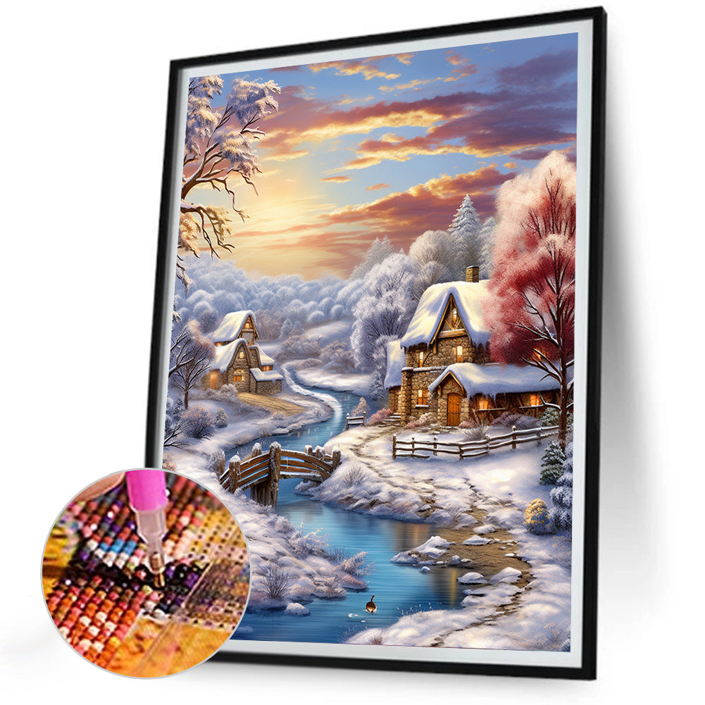 Winter Exterior - Full Round Drill Diamond Painting 30*40CM