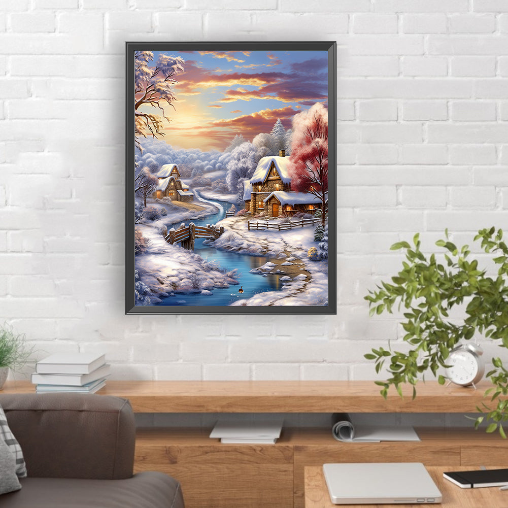 Winter Exterior - Full Round Drill Diamond Painting 30*40CM