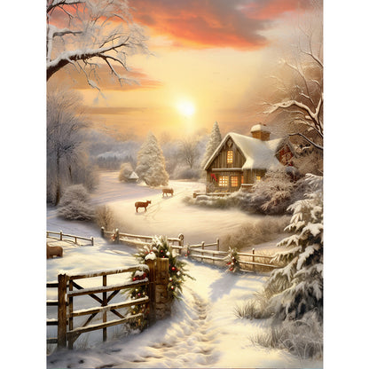 Winter Exterior - Full Round Drill Diamond Painting 30*40CM