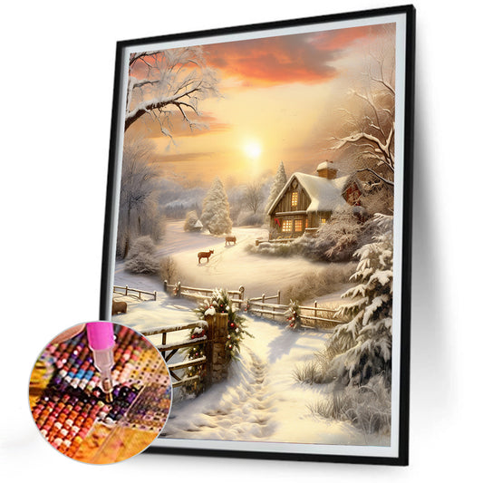 Winter Exterior - Full Round Drill Diamond Painting 30*40CM