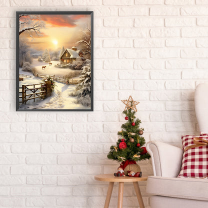 Winter Exterior - Full Round Drill Diamond Painting 30*40CM