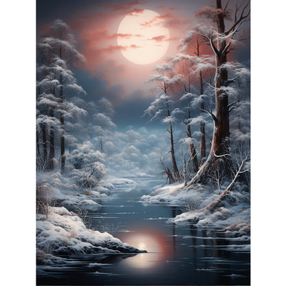 Winter Exterior - Full Round Drill Diamond Painting 30*40CM