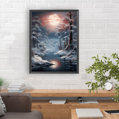 Winter Exterior - Full Round Drill Diamond Painting 30*40CM