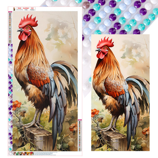 Pastoral Animal Rooster - Full Round Drill Diamond Painting 40*80CM