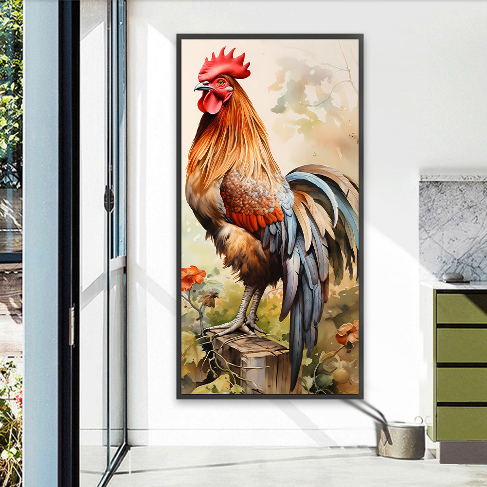 Pastoral Animal Rooster - Full Round Drill Diamond Painting 40*80CM