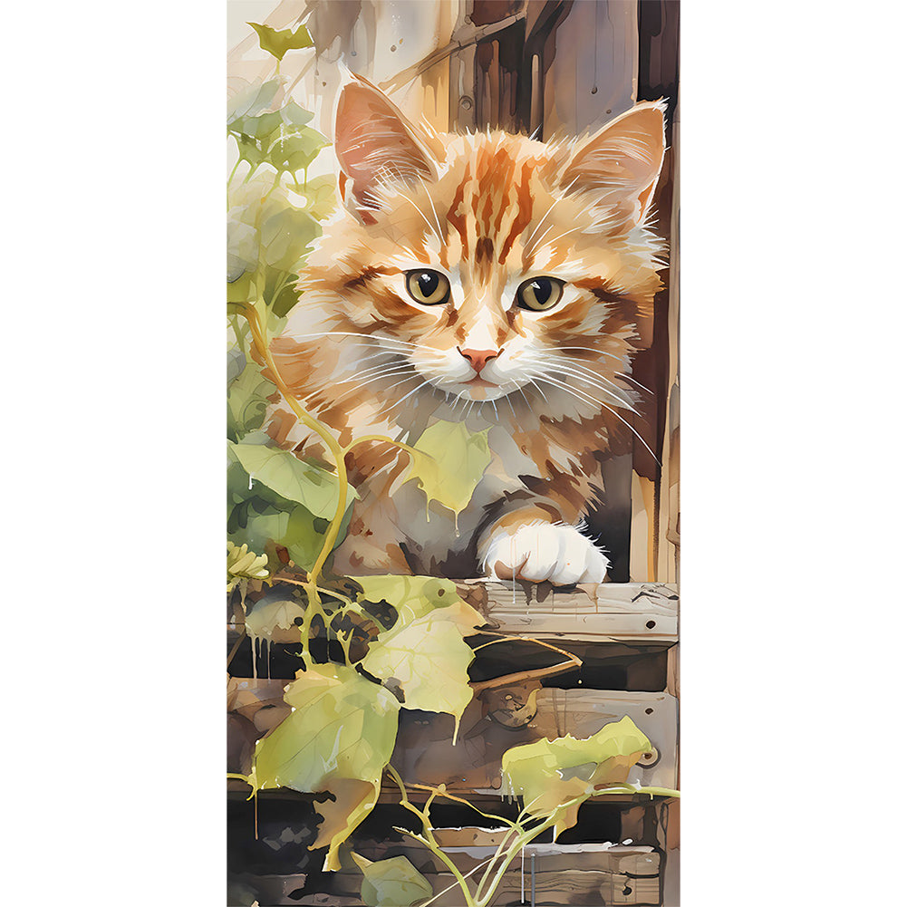 Pastoral Animal Kitten - Full Round Drill Diamond Painting 40*80CM