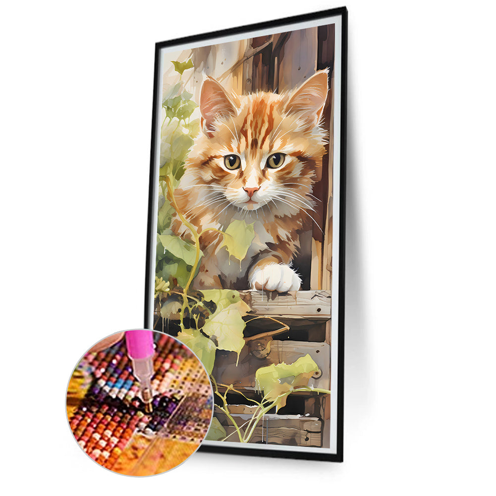 Pastoral Animal Kitten - Full Round Drill Diamond Painting 40*80CM